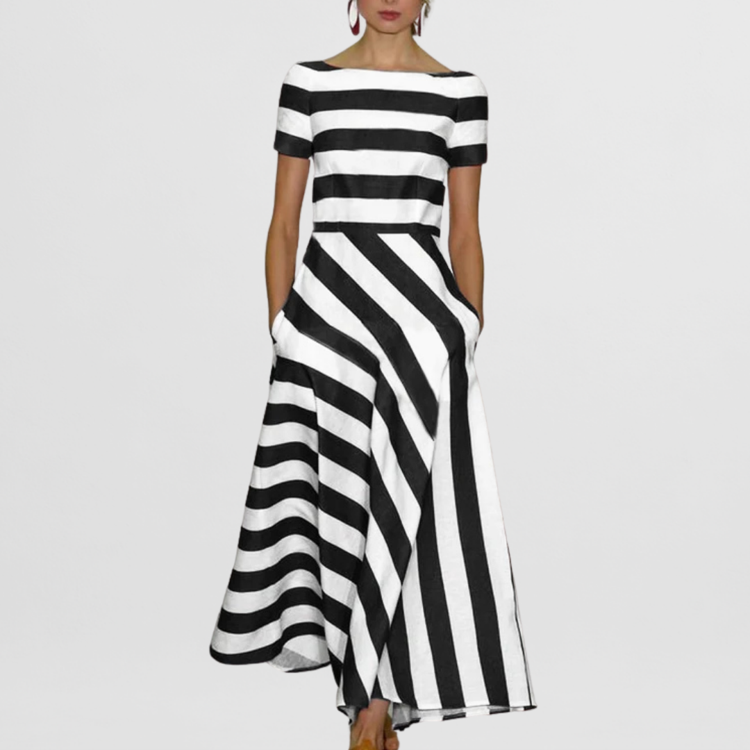 Marlene | Gestreiftes Maxikleid