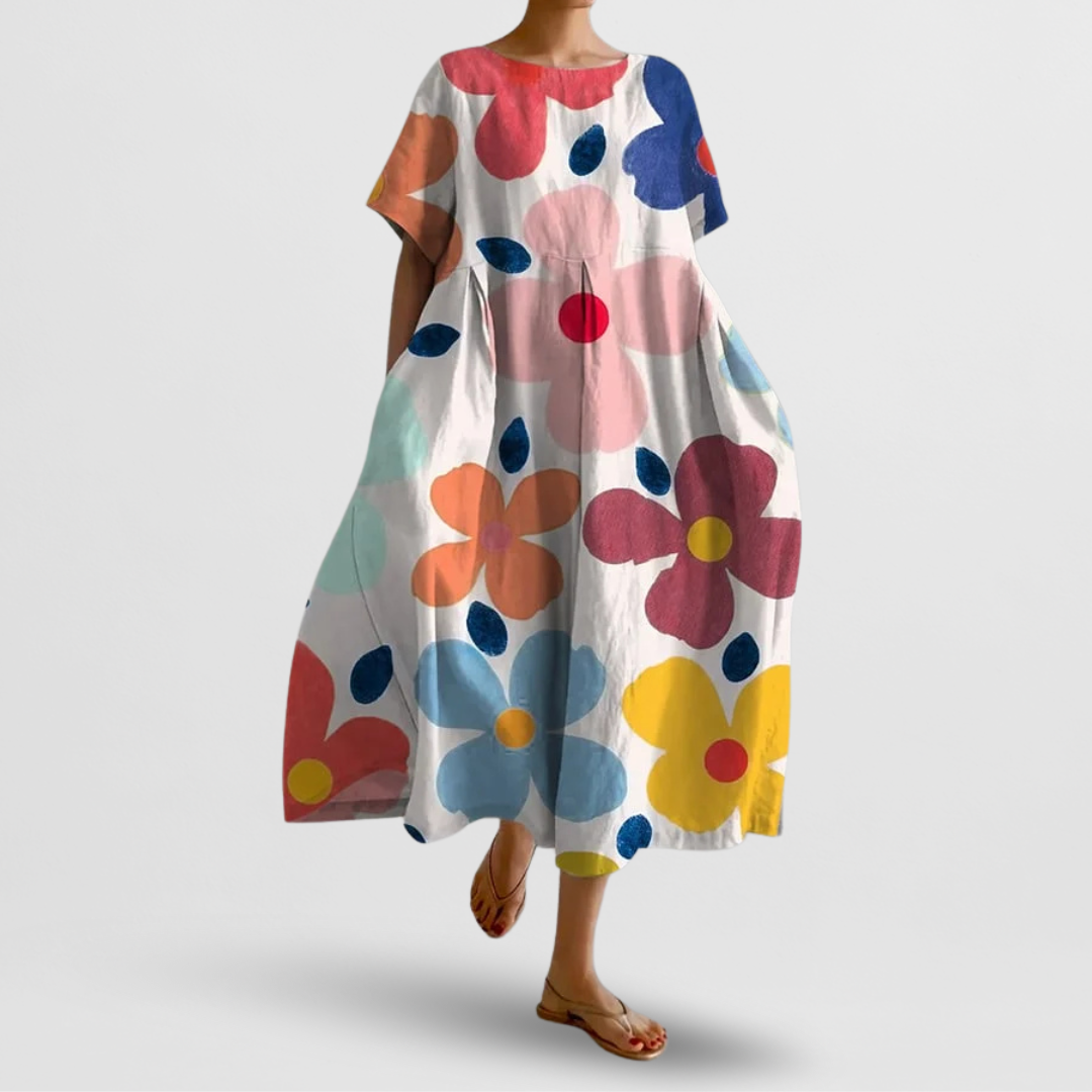 Jutta | Midi-Kleid mit Blumenmuster