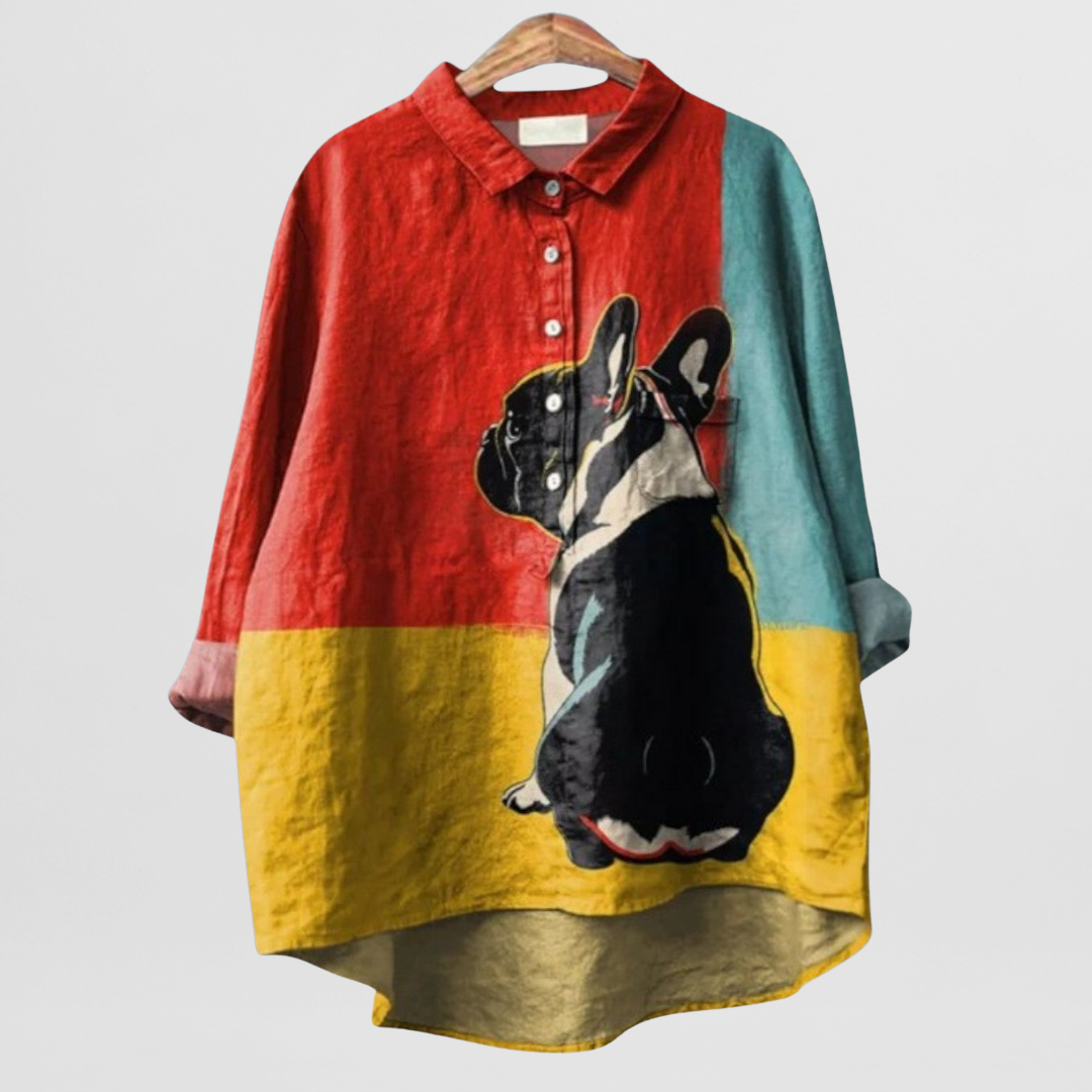Juliane | Bluse mit Hundedruck