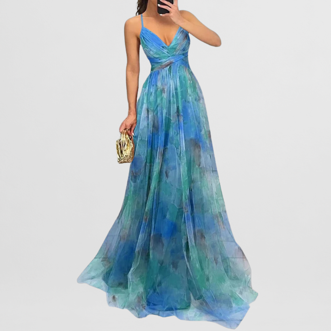 Finja | Blumenmuster Maxi-Kleid