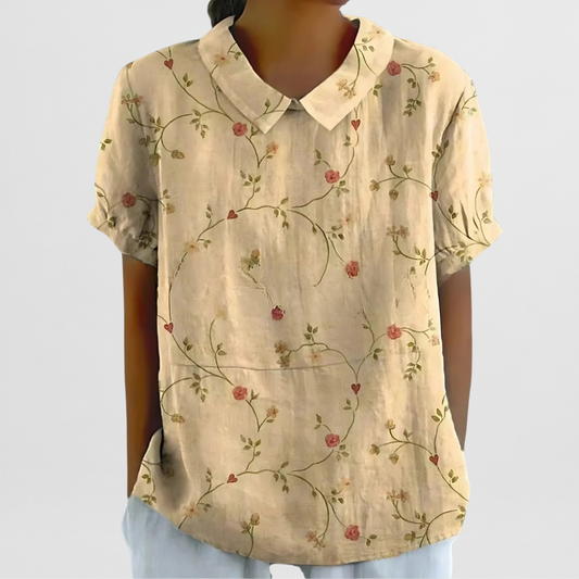 Heide | Bluse aus geblümtem Leinen