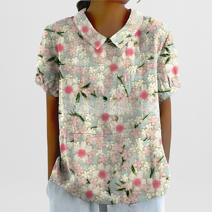 Heide | Bluse aus geblümtem Leinen