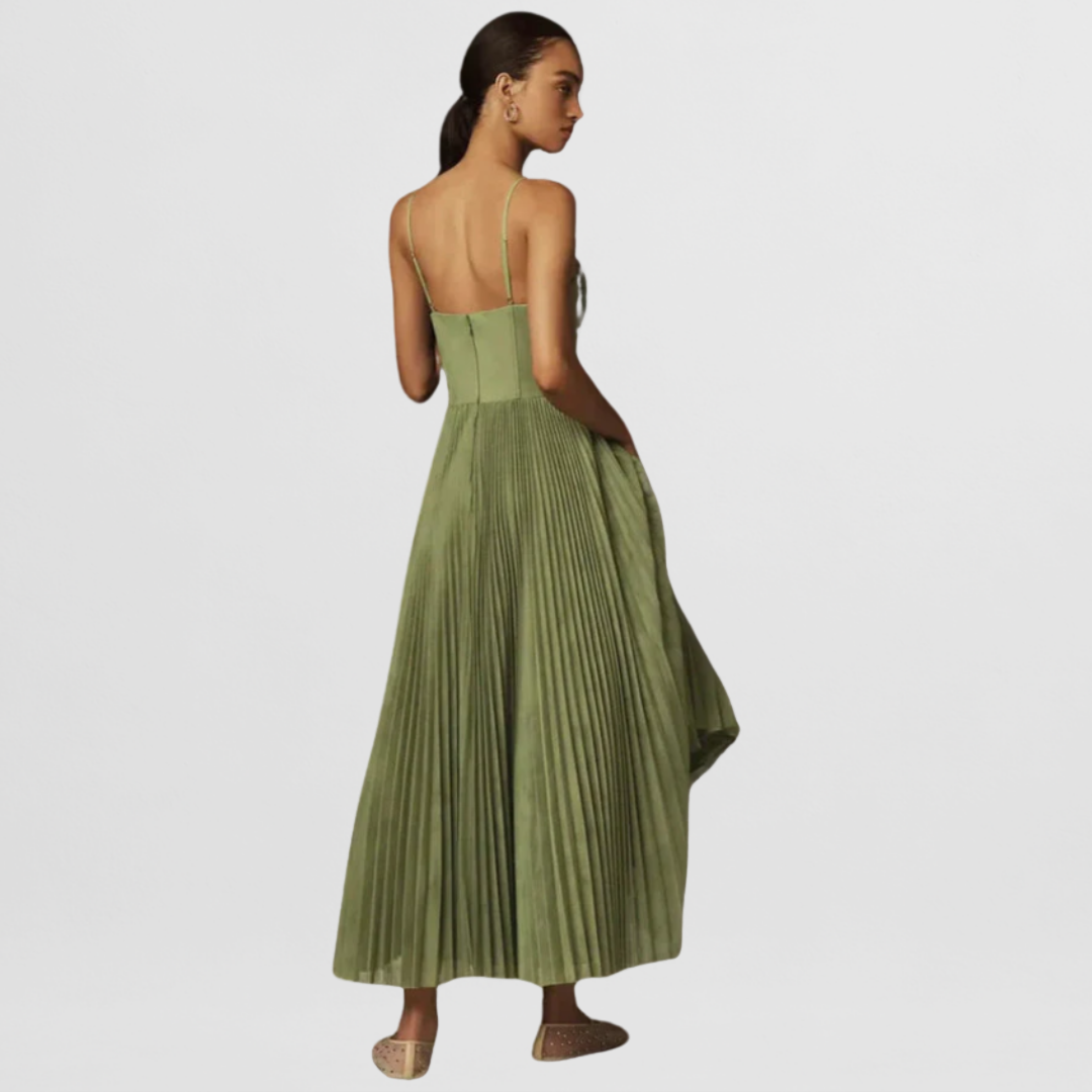 Mathilda | Chic Plissée Midi-Kleid