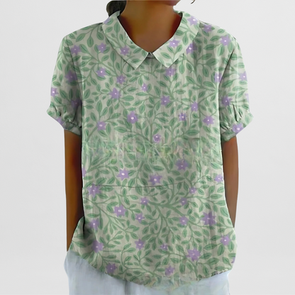 Heide | Bluse aus geblümtem Leinen