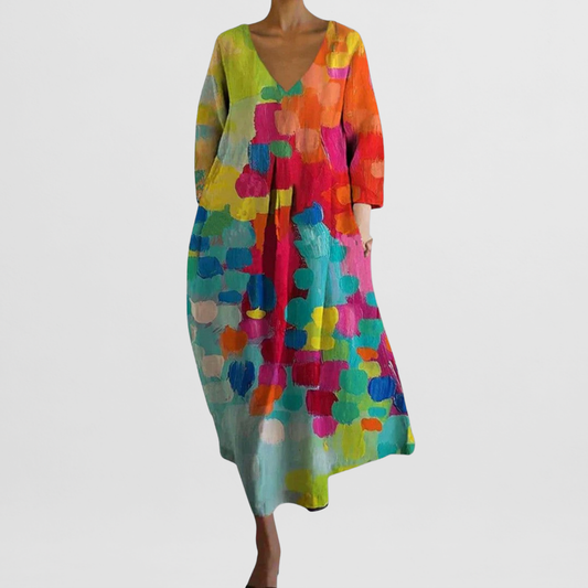 Chantal | Buntes Kleid V-A