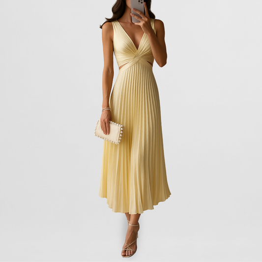 Carina | Plissiertes Midi-Kleid