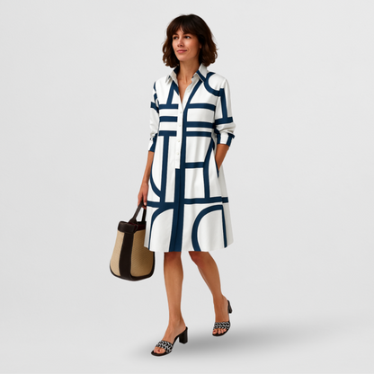 Penelope | Hemdblusenkleid Print