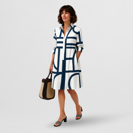 Penelope | Hemdblusenkleid Print