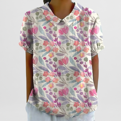 Heide | Bluse aus geblümtem Leinen