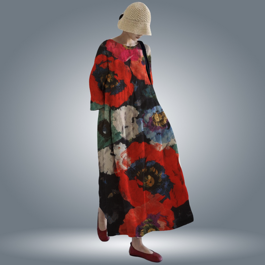 Elke | Künstlerisches Midi-Kleid