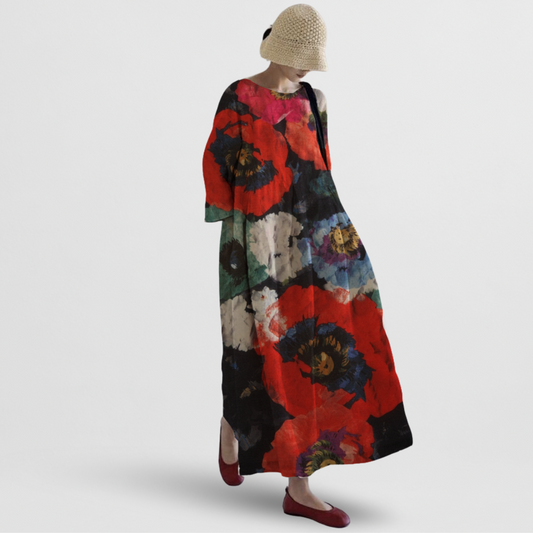 Elke | Künstlerisches Midi-Kleid