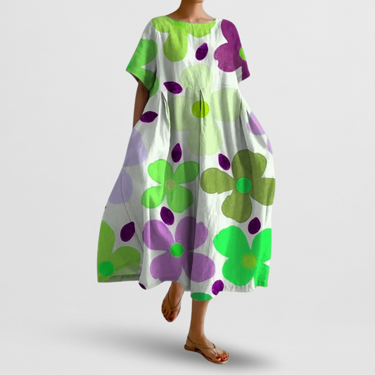 Jutta | Midi-Kleid mit Blumenmuster