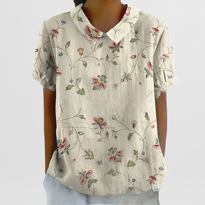 Heide | Bluse aus geblümtem Leinen