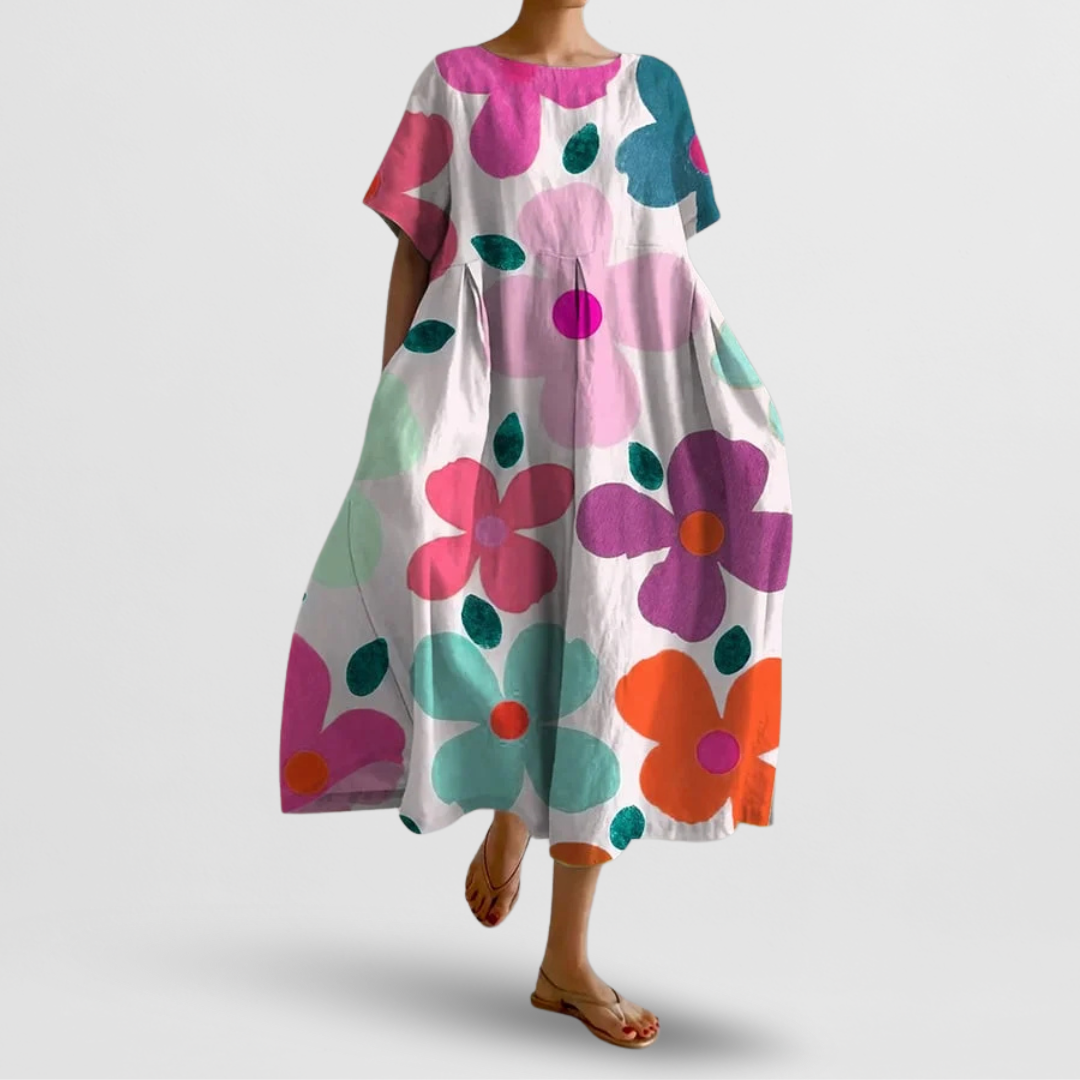 Jutta | Midi-Kleid mit Blumenmuster