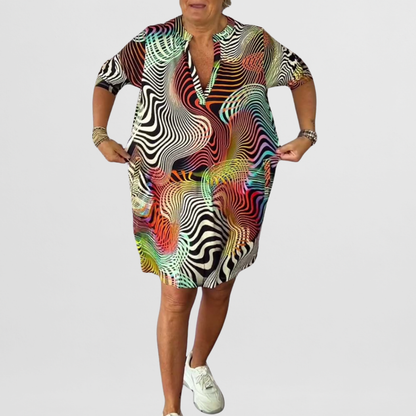 Vivi | Buntes V-Ausschnitt Kleid