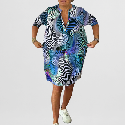 Vivi | Buntes V-Ausschnitt Kleid