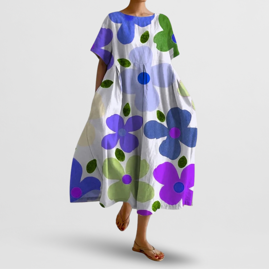 Jutta | Midi-Kleid mit Blumenmuster