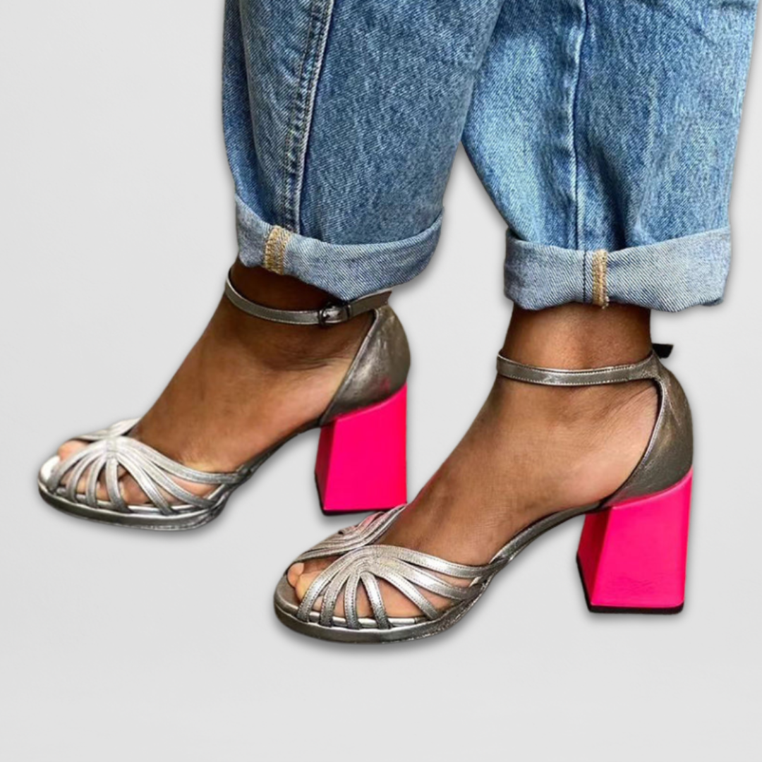 Quinn | Sandalen mit Farbabsatz
