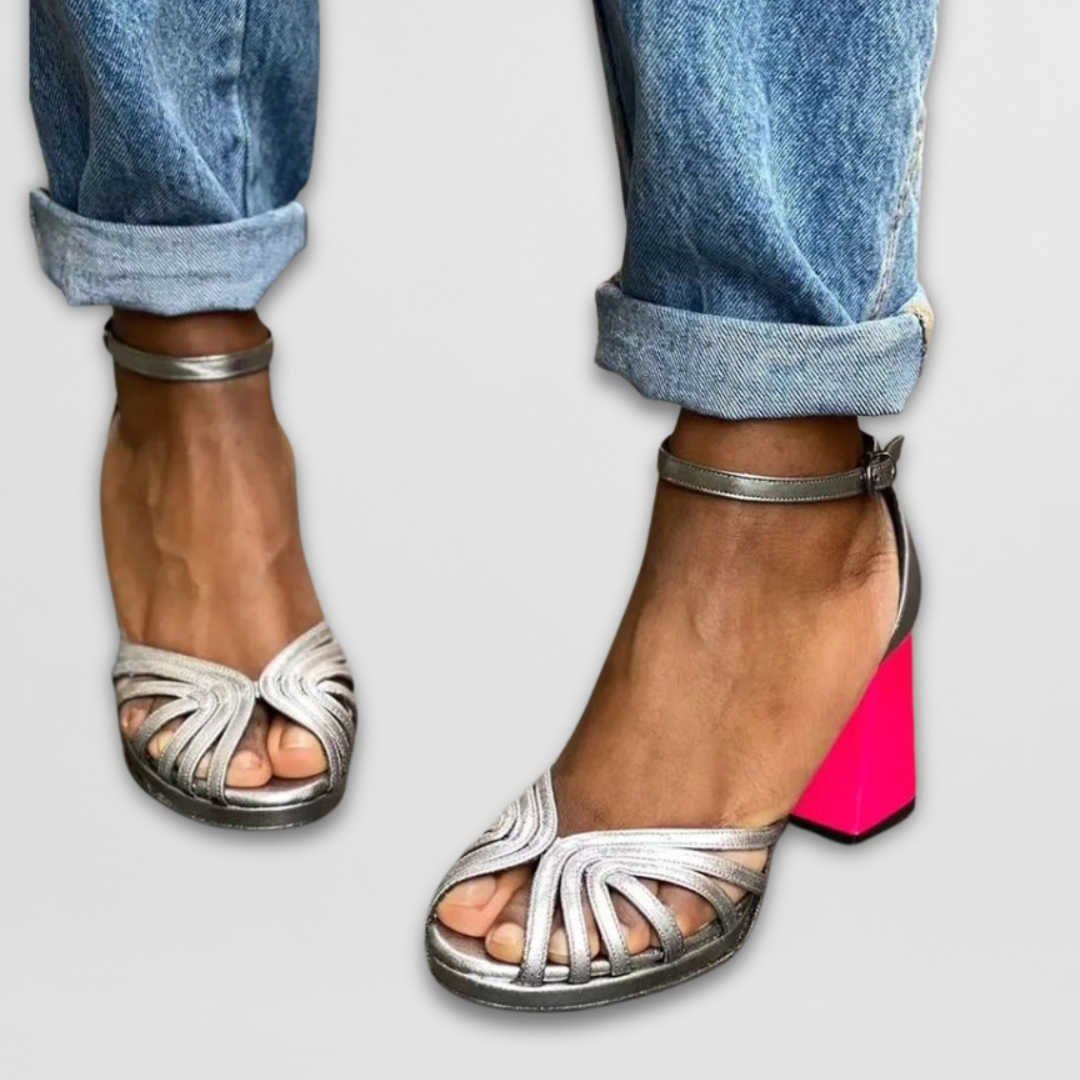 Quinn | Sandalen mit Farbabsatz