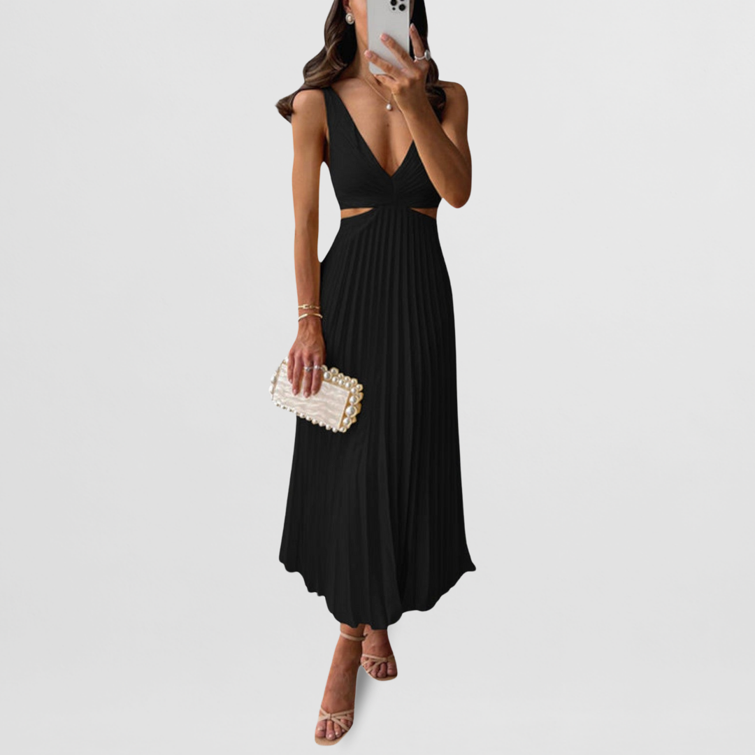 Carina | Plissiertes Midi-Kleid
