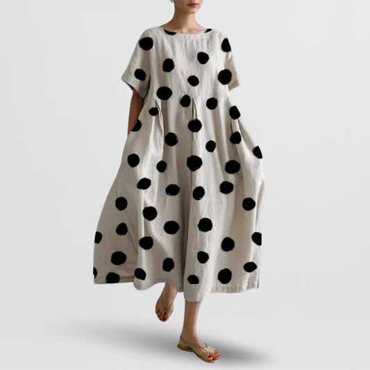 Wilma | Langes Kleid mit Punkten