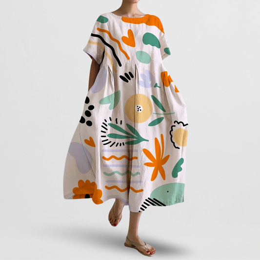 Senta | Langes, farbenfrohes Kleid