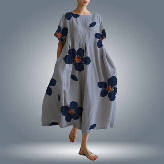 Lore | Langes Kleid mit Blumenmuster