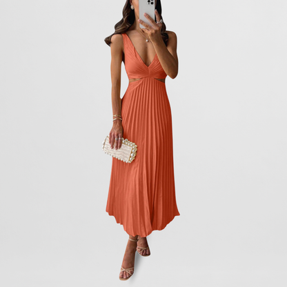 Carina | Plissiertes Midi-Kleid