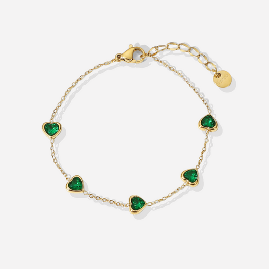 Francia | Herzchenarmband grün