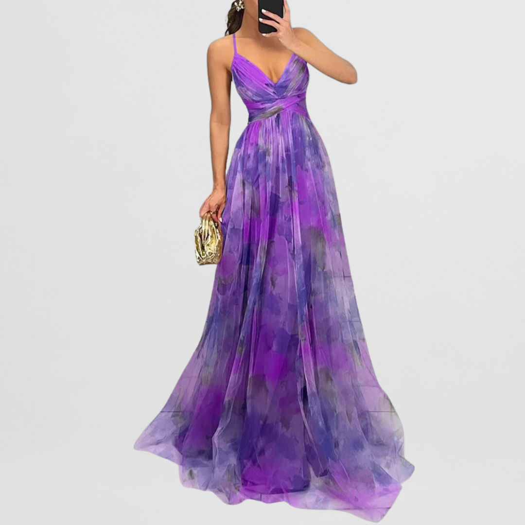 Finja | Blumenmuster Maxi-Kleid