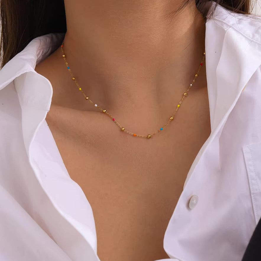 Melina | Perlenkette Gold