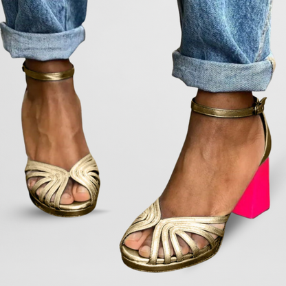 Quinn | Sandalen mit Farbabsatz
